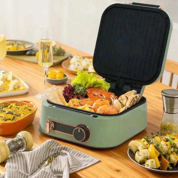 Folding Electric Grill Hot Pot, Multi-Function